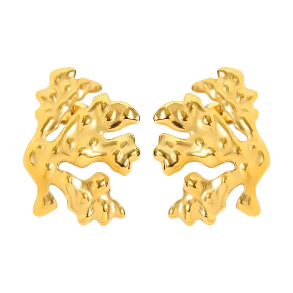 CORAL BLOOM GOLD EARRINGS