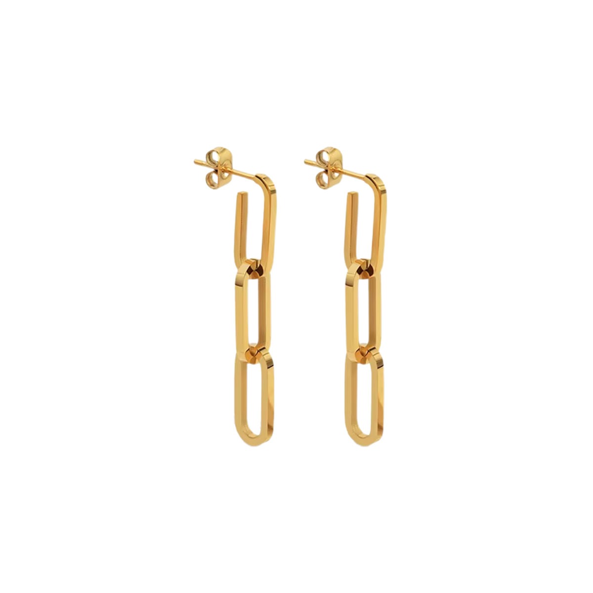 Pivot Link Gold Earrings