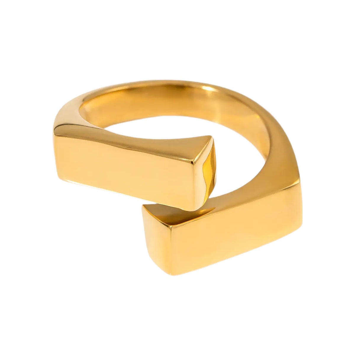 SQUARE TWIST GOLD RING