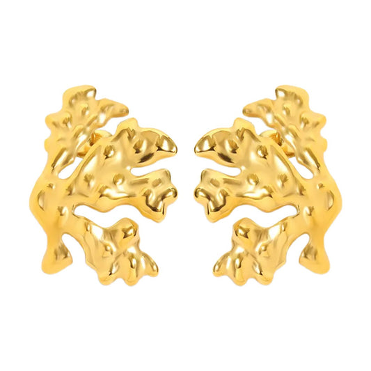 CORAL BLOOM GOLD EARRINGS