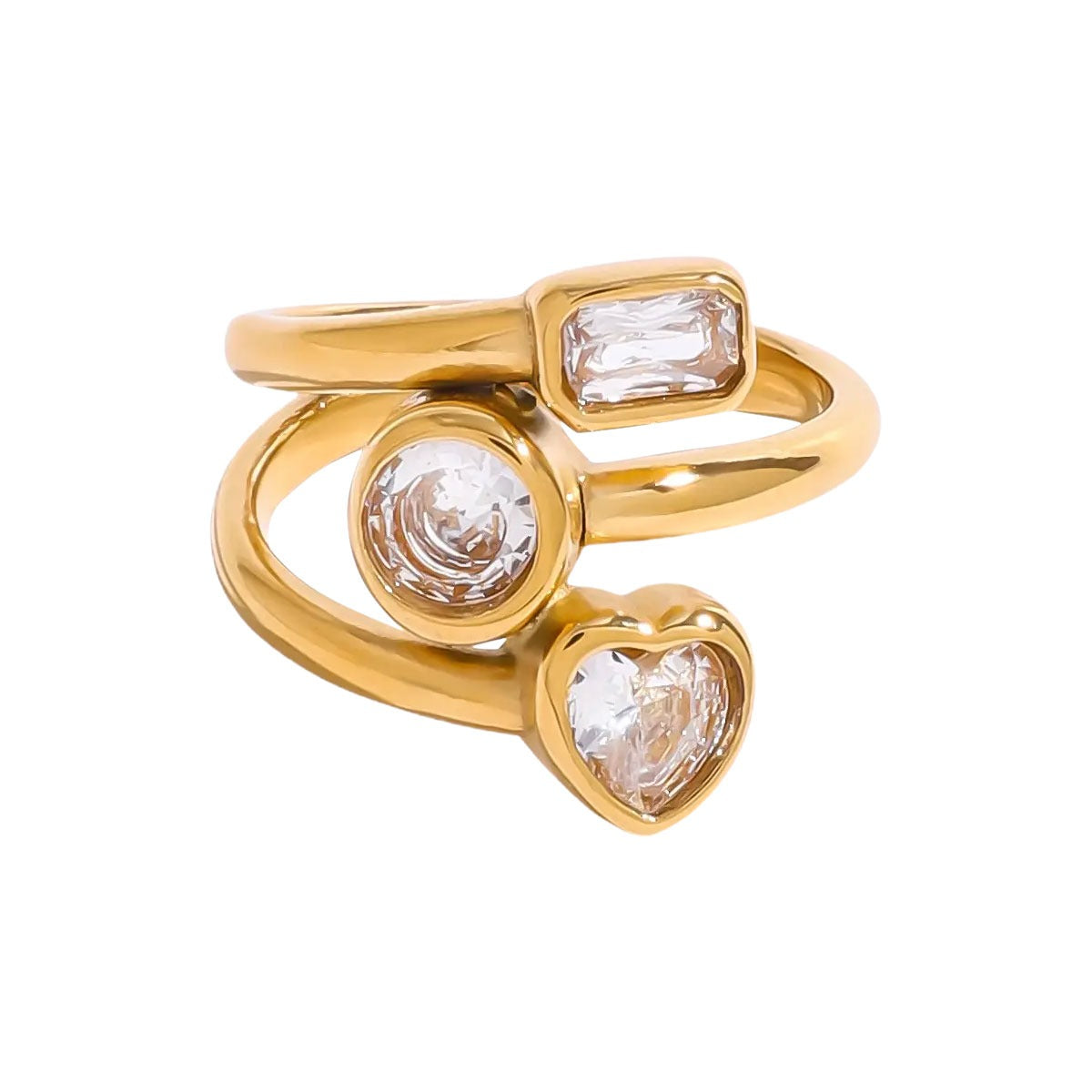 TRIPLE ICON GOLD RING