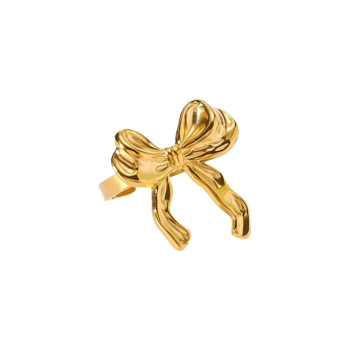 SATIN BOW GOLD RING
